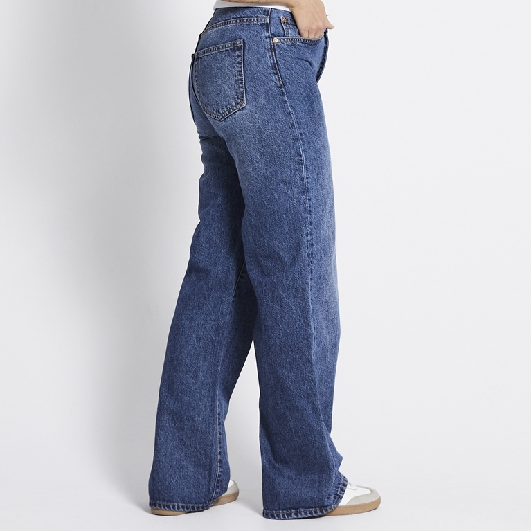 High waist wide jeans "Boulevard" Mid wash